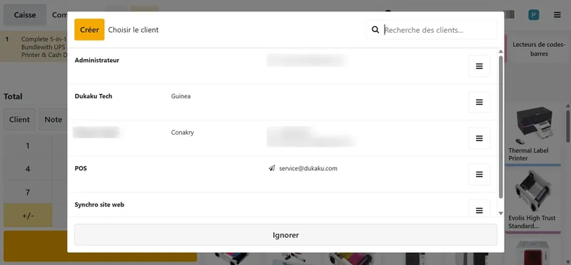 Fiches clients en un clic